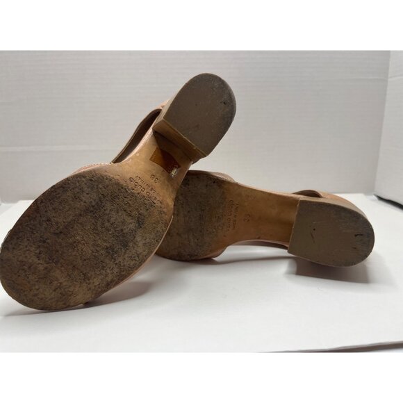 Sundance Point of Difference Stacked Heel Open Toe Sandals Size 38/ 8 - Picture 8 of 10